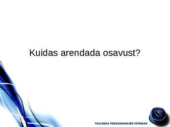 Osavus ja selle arendamine #8