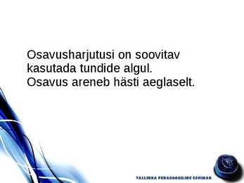 Osavus ja selle arendamine #9