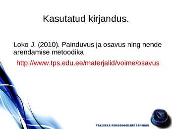 Osavus ja selle arendamine #10