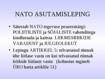 NATO ja rahvusvahelised organisatsioonid #8