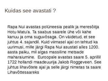 Lihavõttesaar #2