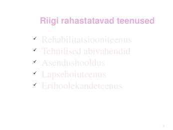SOTSIAALTEENUSED #3