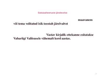 SOTSIAALTEENUSED #21