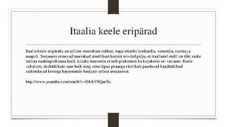 Itaalia keel #5