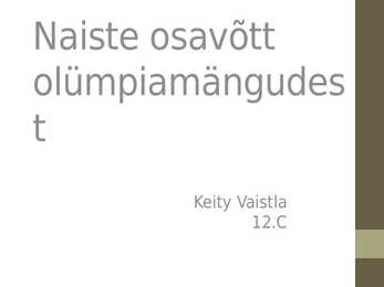 Naiste osavõtt olümpiamängudest