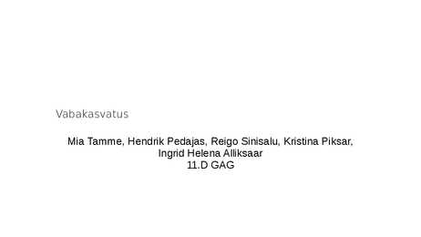 Vabakasvatus