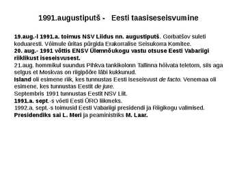 Eesti taasiseseisvumine #8