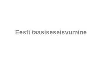 Eesti taasiseseisvumine