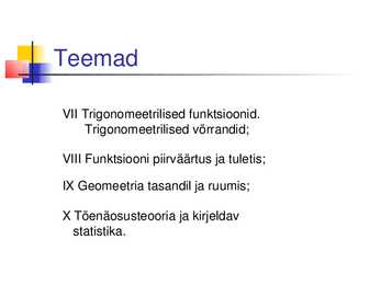 Ettevalmistus matemaatika riigieksamiks #4