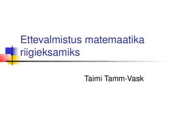 Ettevalmistus matemaatika riigieksamiks