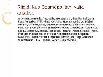 Cosmopolitan esitlus #5