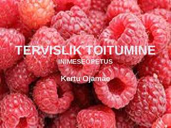 TERVISLIK TOITUMINE