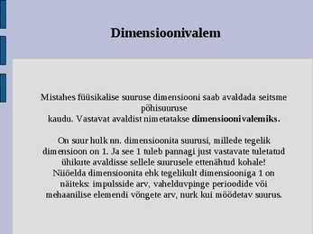 Füüsikaliste suuruste-mõõtmine ja dimensioon #7