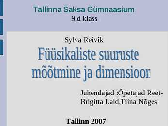 Füüsikaliste suuruste-mõõtmine ja dimensioon