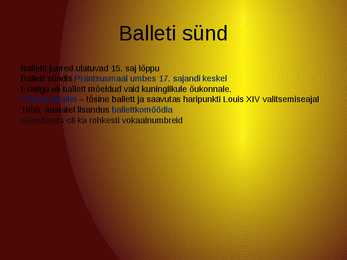 Ooperi ja balleti sünd ning areng 17-sajandil #12
