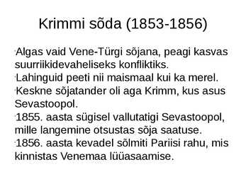 Türgi suurvõimu langus ja Krimmi sõda #6
