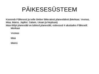 MAA-TÜÜPI PLANEEDID #2