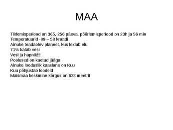 MAA-TÜÜPI PLANEEDID #7