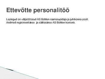 Iseseisevtöö Personalitöö #2