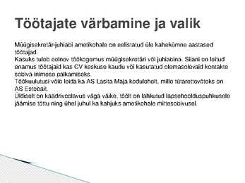 Iseseisevtöö Personalitöö #5