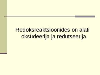 Redoksreaktsioonid #13