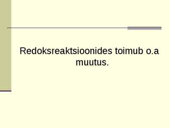 Redoksreaktsioonid #9