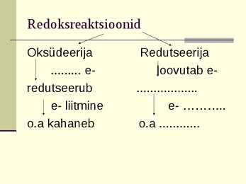 Redoksreaktsioonid #10