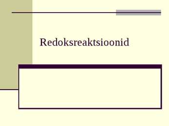 Redoksreaktsioonid