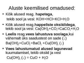 Hüdroksiidid e-alused #7
