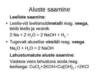 Hüdroksiidid e-alused #8