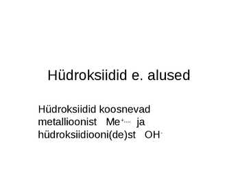 Hüdroksiidid e-alused