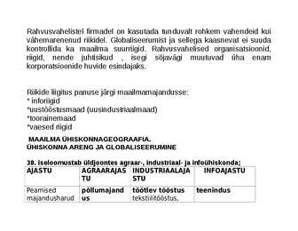 Mailmamajanduse kordamine #3