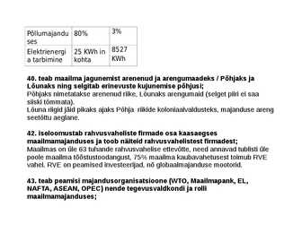 Mailmamajanduse kordamine #6