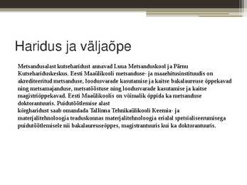 Metsanduse arengukava #11