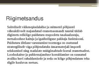 Metsanduse arengukava #8