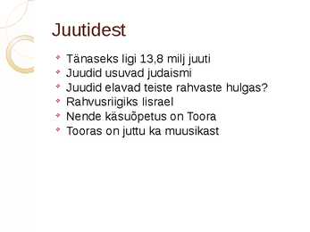 Maailma rahvaste muusika-Juudid #2