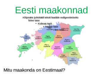 Eestimaa kaardil kontuurkaart #2