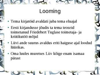Juhan Liiv powerpoint #3