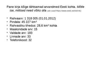 Eesti geograafiline asend ja äärmuspunktid #2
