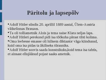 Adolf Hitleri esitlus #2