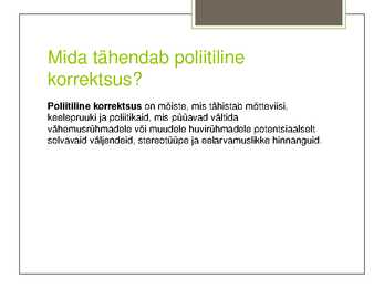 Poliitiline korrektsus #2
