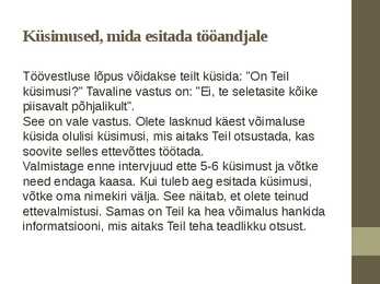 Küsimused-mida esitada tööandjale #2