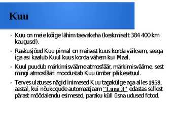 Kosmosekatsed ja Kuu #14