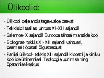 Haridus keskajal #7