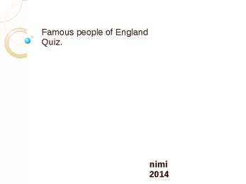 Famous people of England Quiz