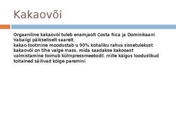 Kakao ja kakaotooted #12