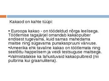 Kakao ja kakaotooted #7