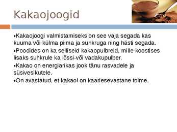 Kakao ja kakaotooted #8