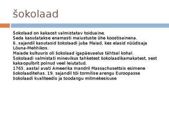 Kakao ja kakaotooted #9