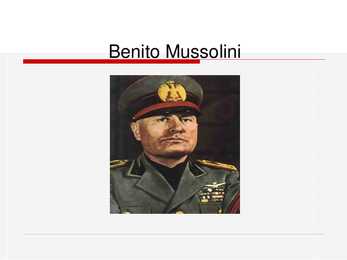 Benito Mussolini Esitlus